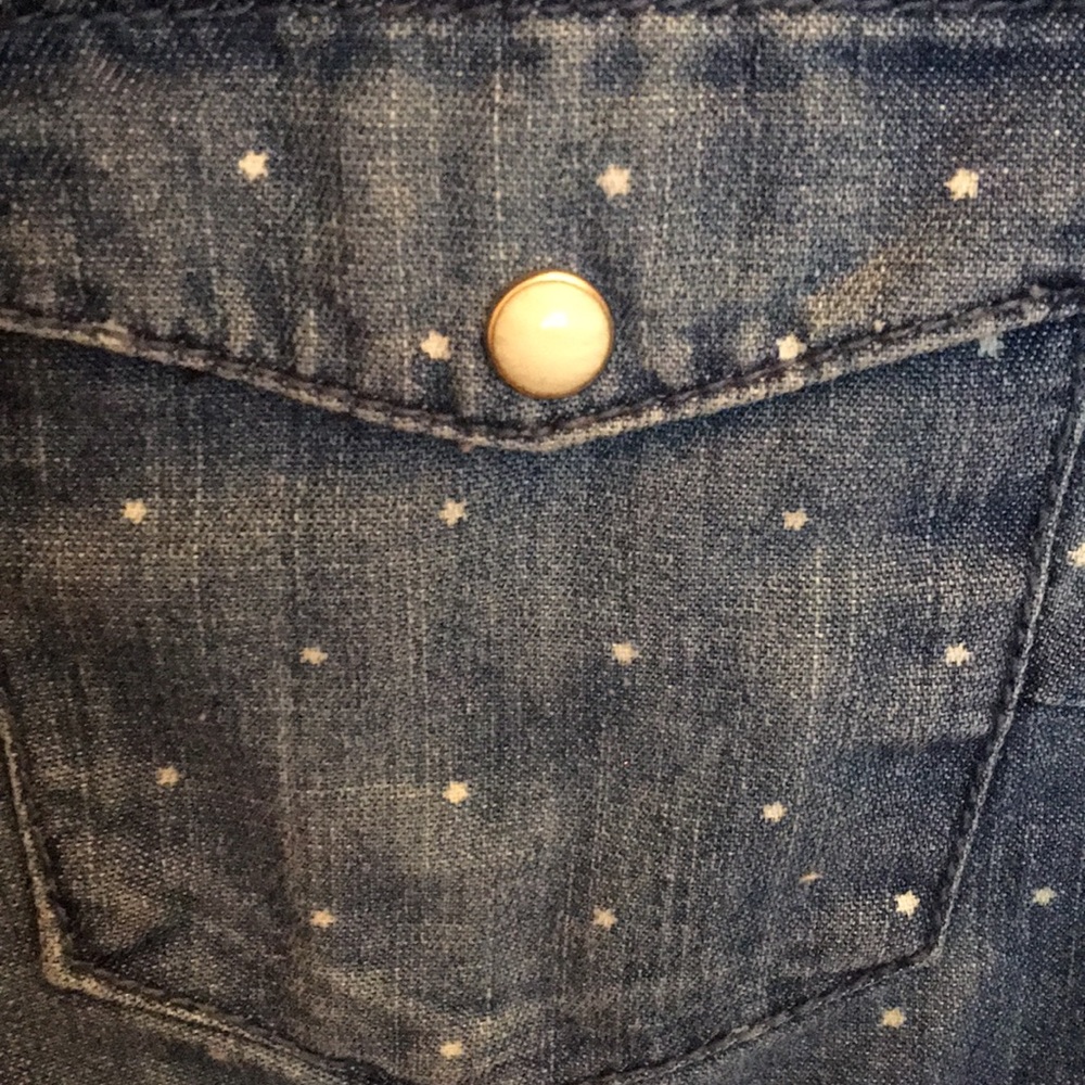 long sleeve denim w cute star pattern